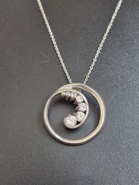 Elegant Silver Moon Crystal Pendant Necklace
